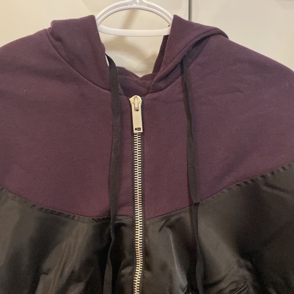 UNRAVEL NYLON HYBRID ZIP HOODY BOMBER - Picture 9 of 15